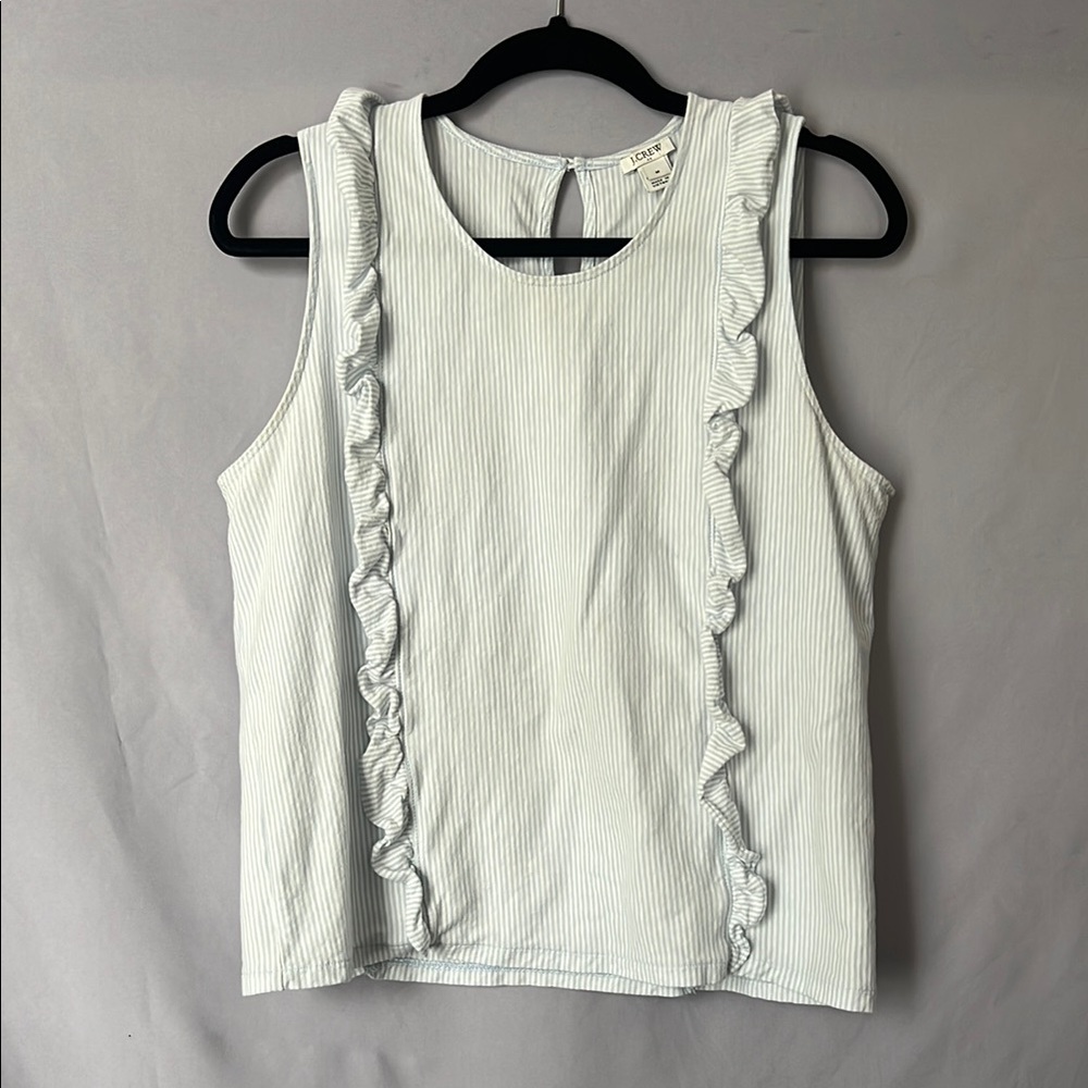 J. Crew baby blue ruffle tank top | size M